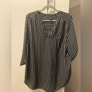 Worthington 1X Black & White Stripe Women’s Plus Blouse